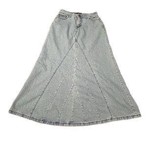 Baccini 90s Y2K Low Waist Denim Maxi Skirt in size 4